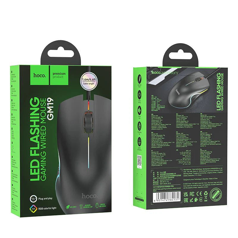 Hoco GM19 Luminous Wired Gaming Mouse